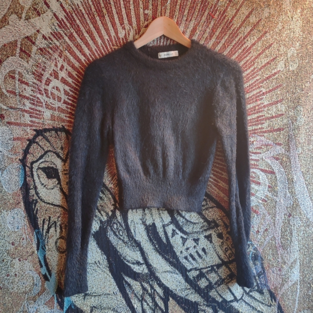 Zara Fuzzy Crop Sweater